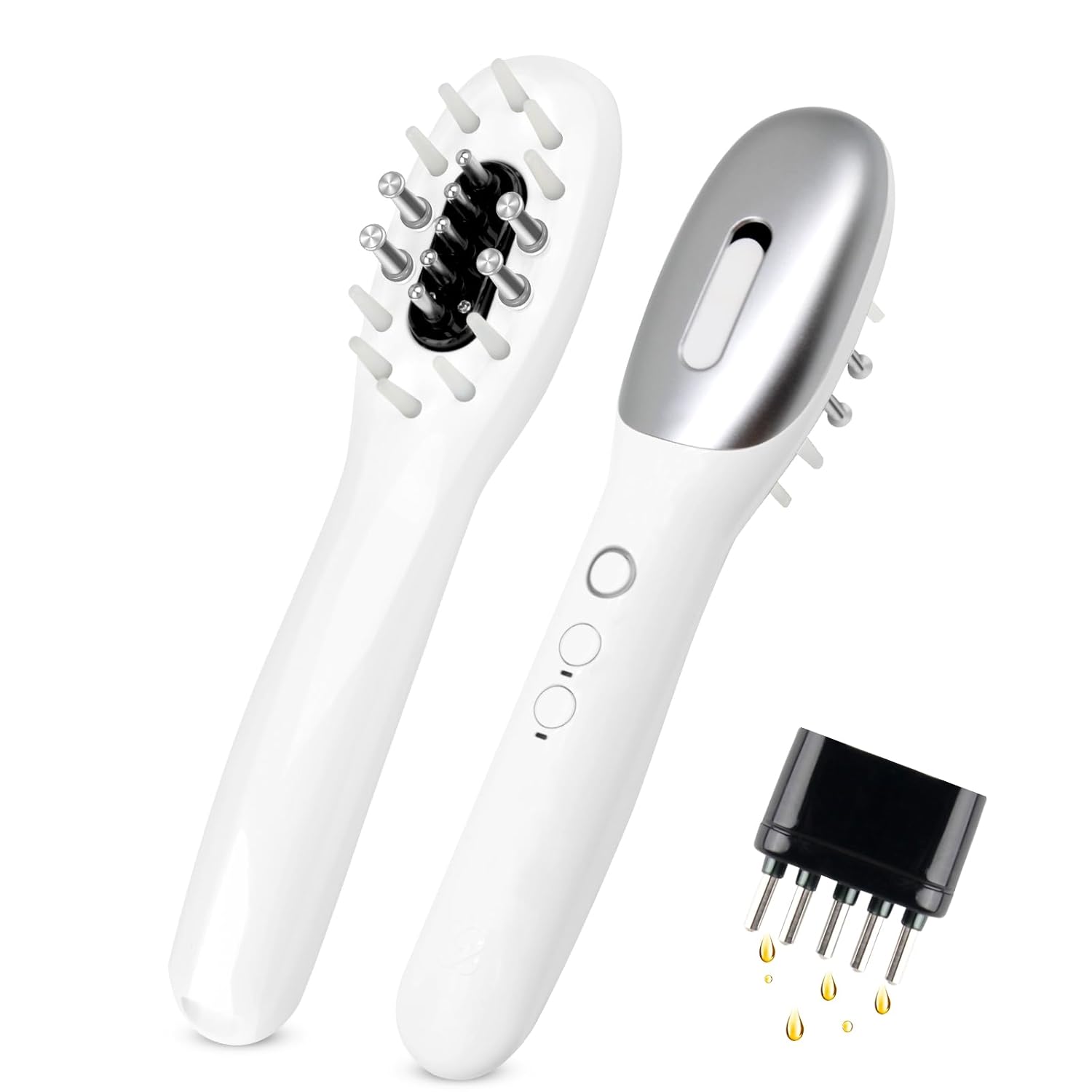 EMS Scalp Massager Comb with Red Blue Light Therapy and Oil Dispenser