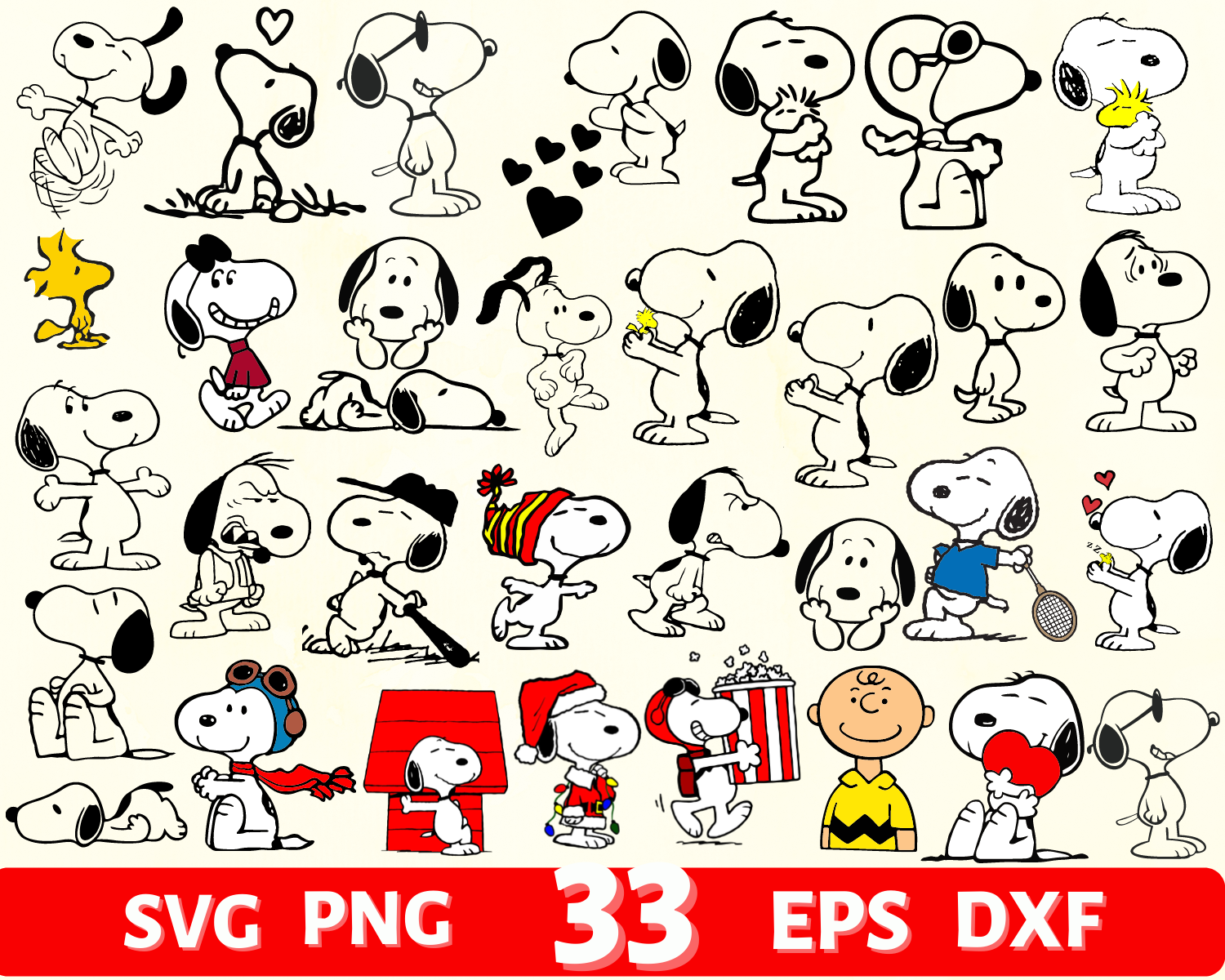 Big SVG Bundle, Digital Download, Snoopy clipart, Snoopy svg | Inspire ...