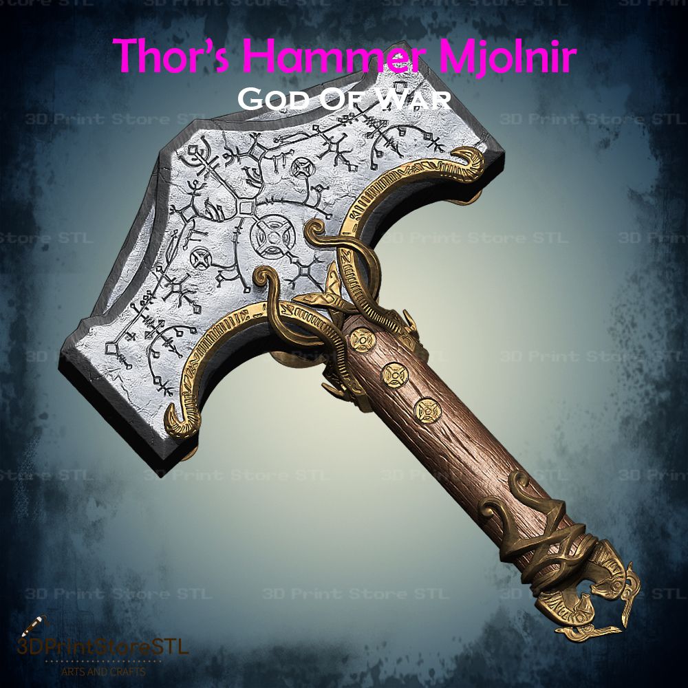 Thors Hammer Mjolnir Cosplay God of War - STL File | Inspire Uplift
