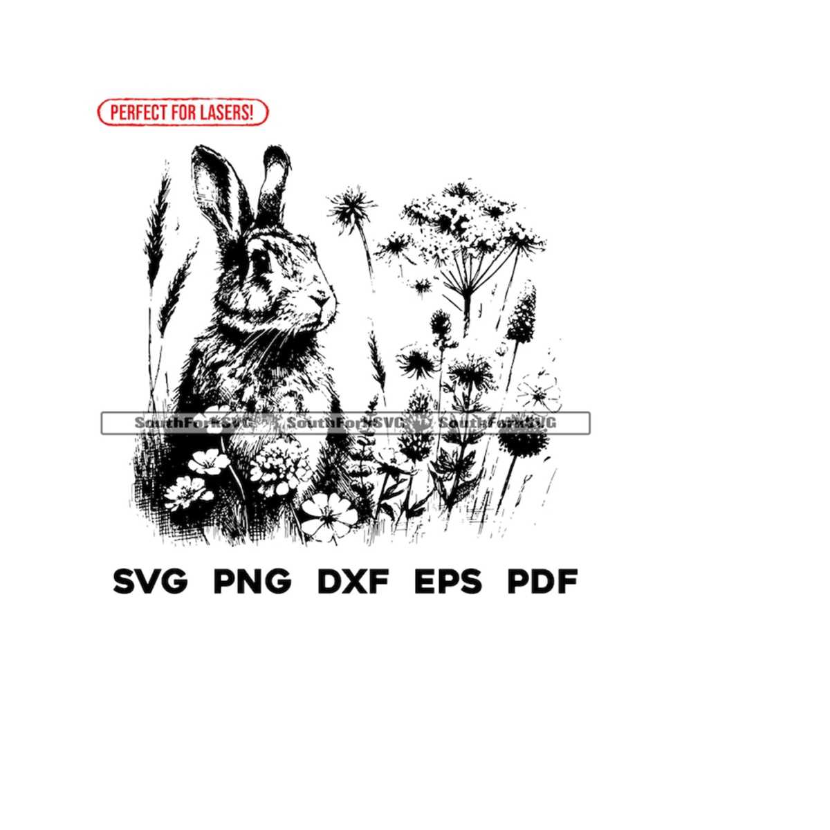 Bunny Rabbit Scene Laser Engrave Files svg png dxf eps pdf | | Inspire ...