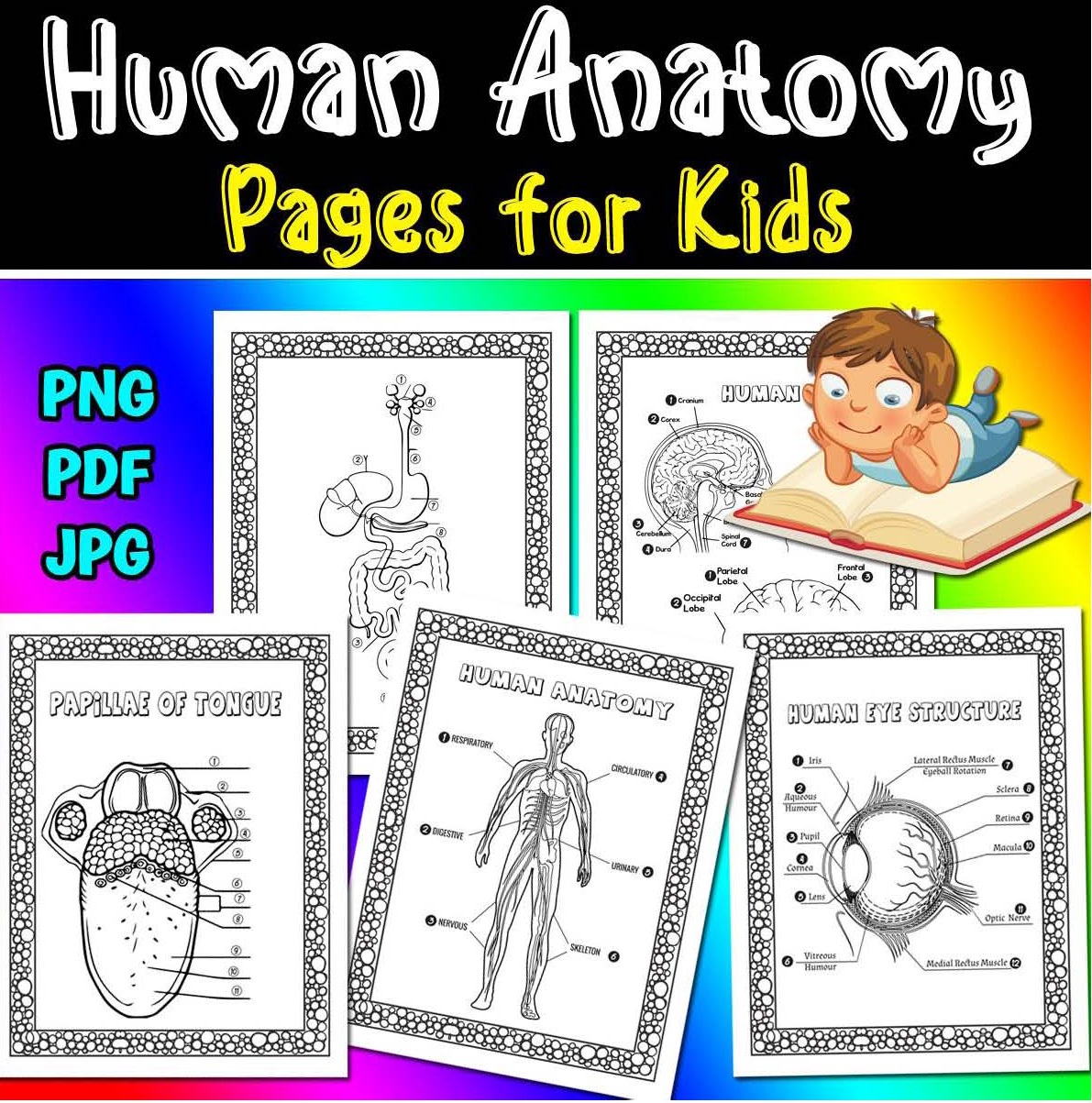 Human Anatomy Coloring Pages for Kids, learn the body parts | Inspire ...
