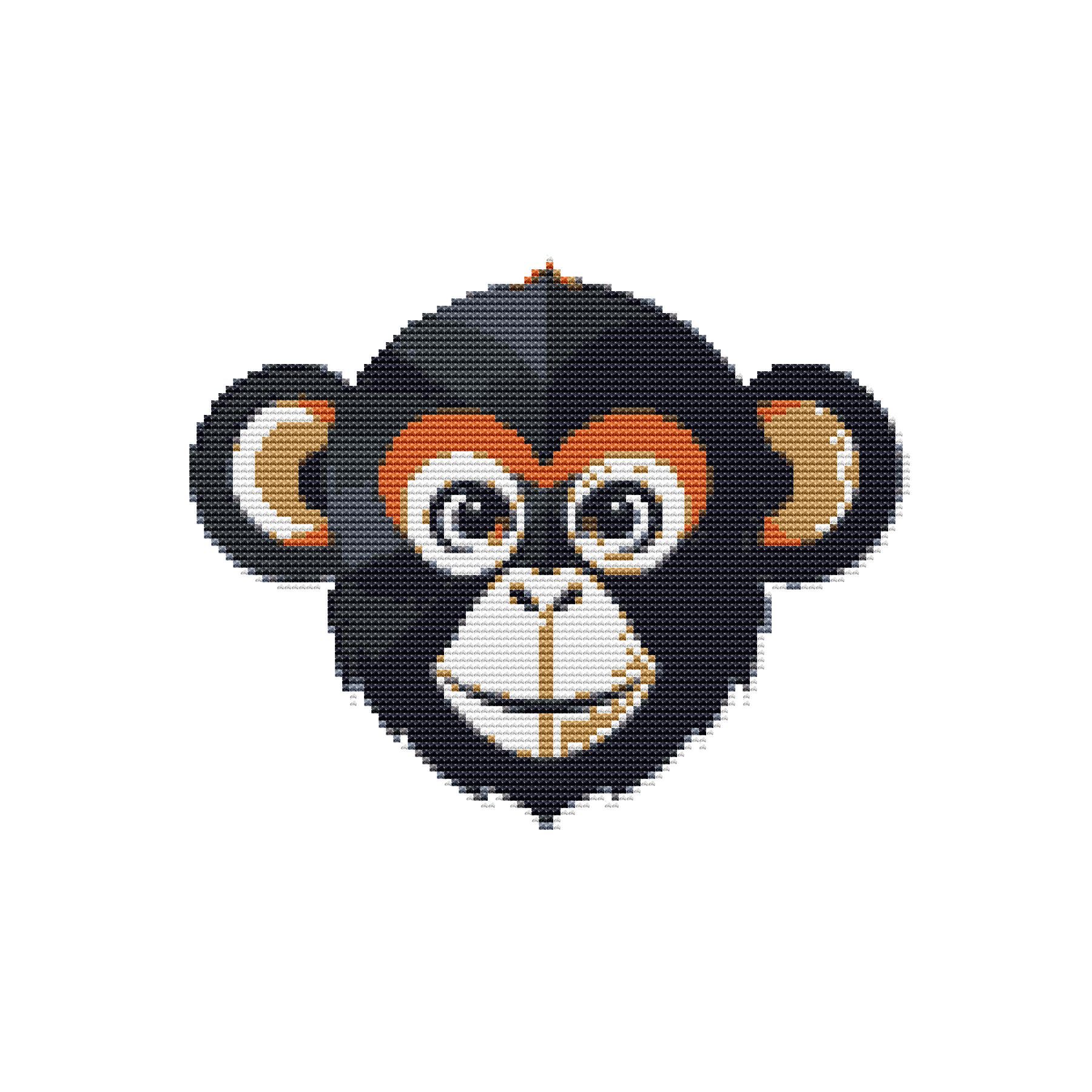 Face of a beautiful monkey - Cross stitch pattern PDF - Inst | Inspire ...
