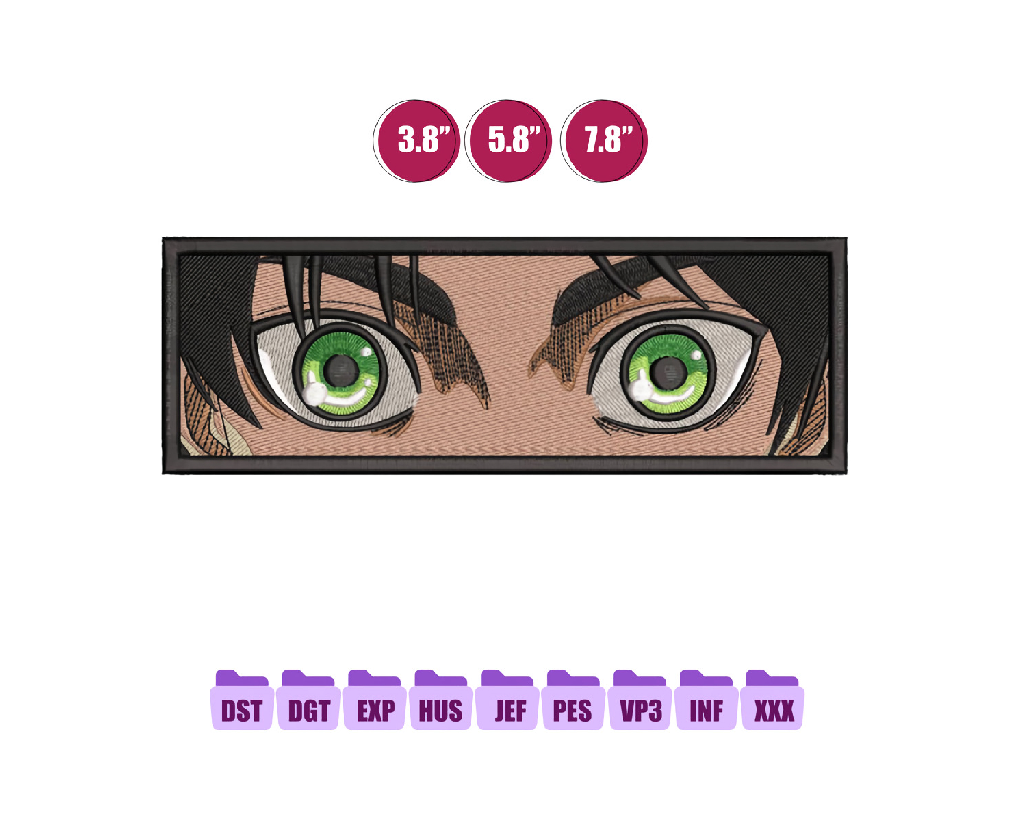 Eren Boxed Eyes Anime Embroidery Design, Anime Embroidery De | Inspire ...