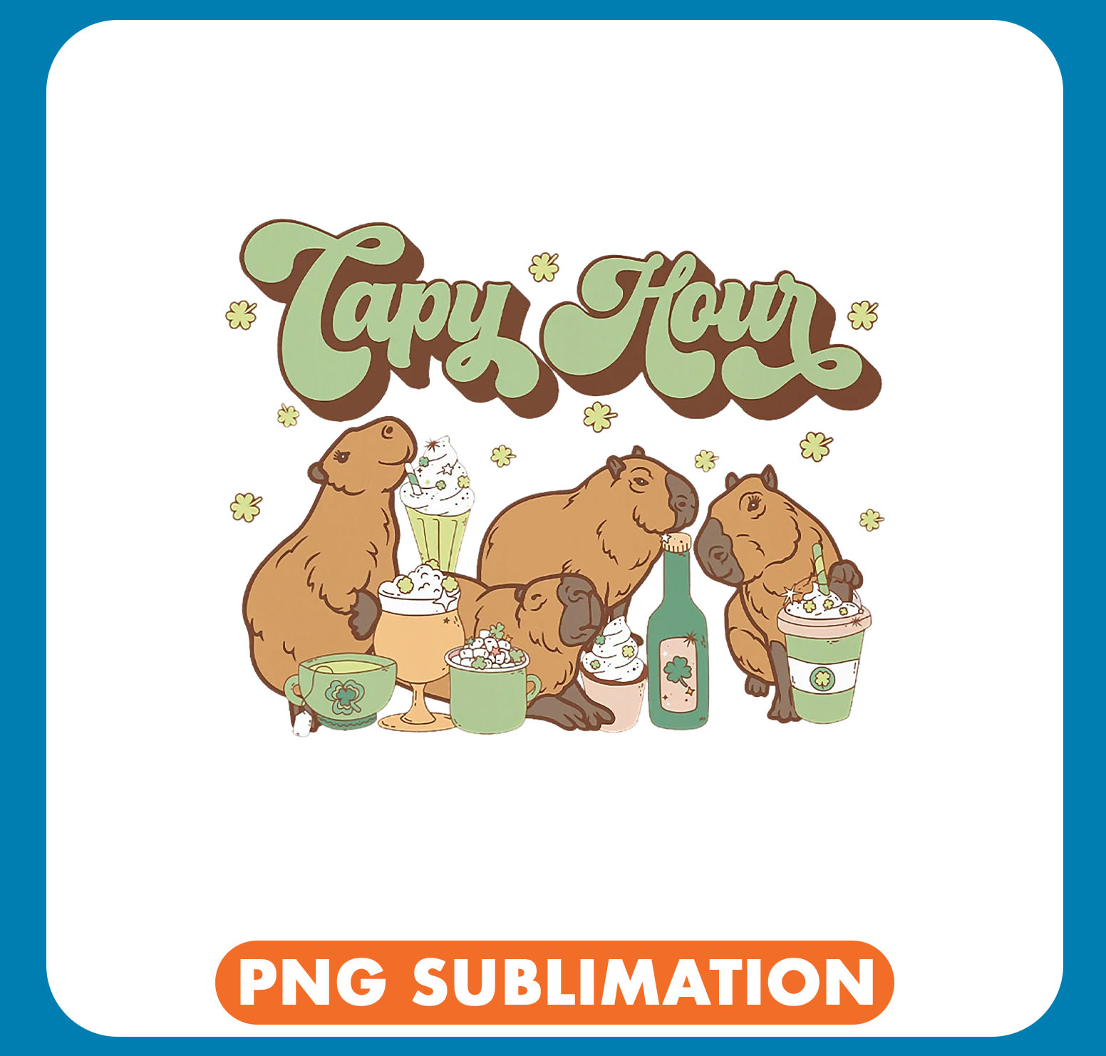 Capybara Lover Capy Hour St Patricks Day Irish Shamrock Capy | Inspire ...