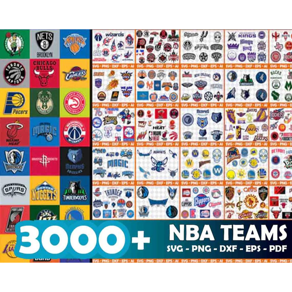 Nba Files NBA Logo 100 Files Bundle, NBA Svg, NBA Teams Svg, Nba Png, - Inspire ...