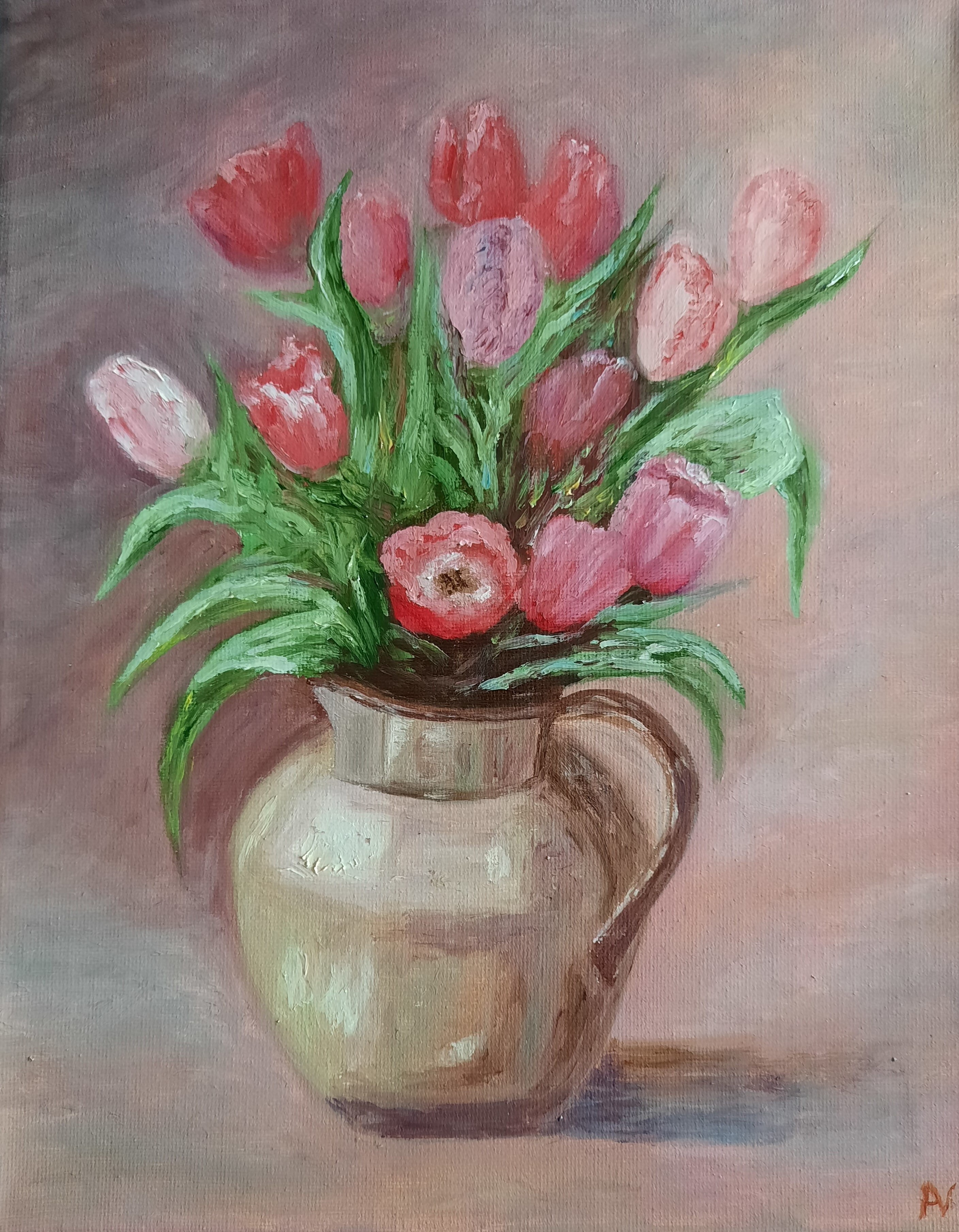 Pink Tulips In A Vase Still Life Art - digital file for you | Inspire ...