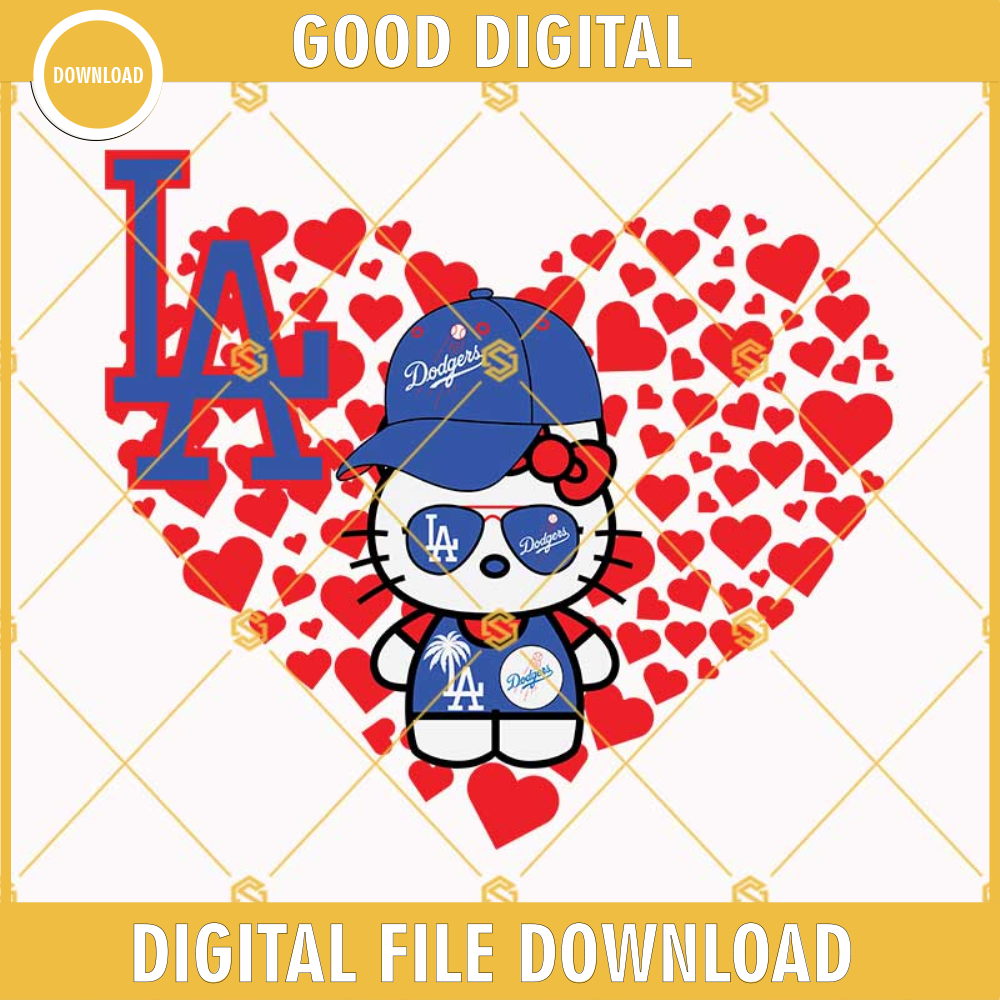 Hello Kitty Dodgers Svg, La Dodgers Baseball Svg, Dodgers Sv Inspire
