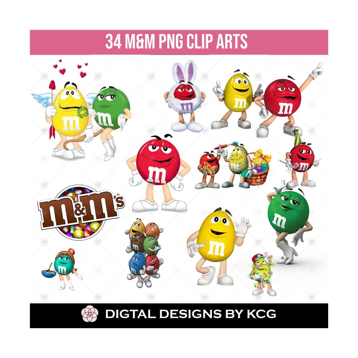 M n M clipart png, digital download clipart, png file, trans Inspire