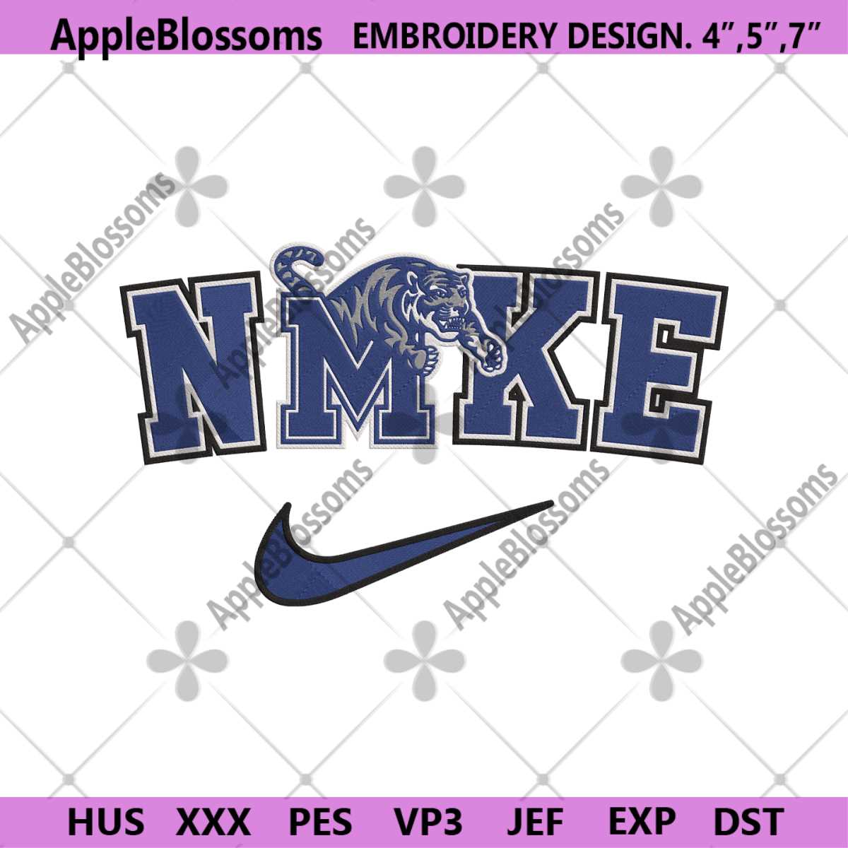 Memphis Tigers Nike Logo Embroidery Design Download File | Inspire Uplift