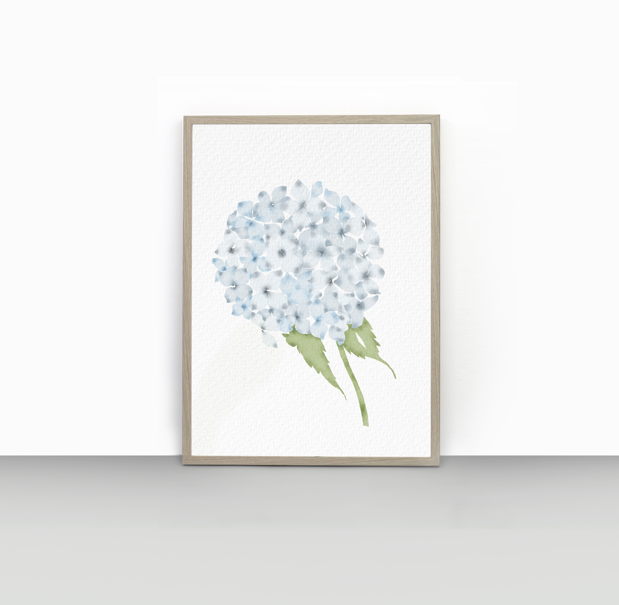 Blue Watercolor Hydrangea Print Botanical Wall Art Hydrangea | Inspire ...