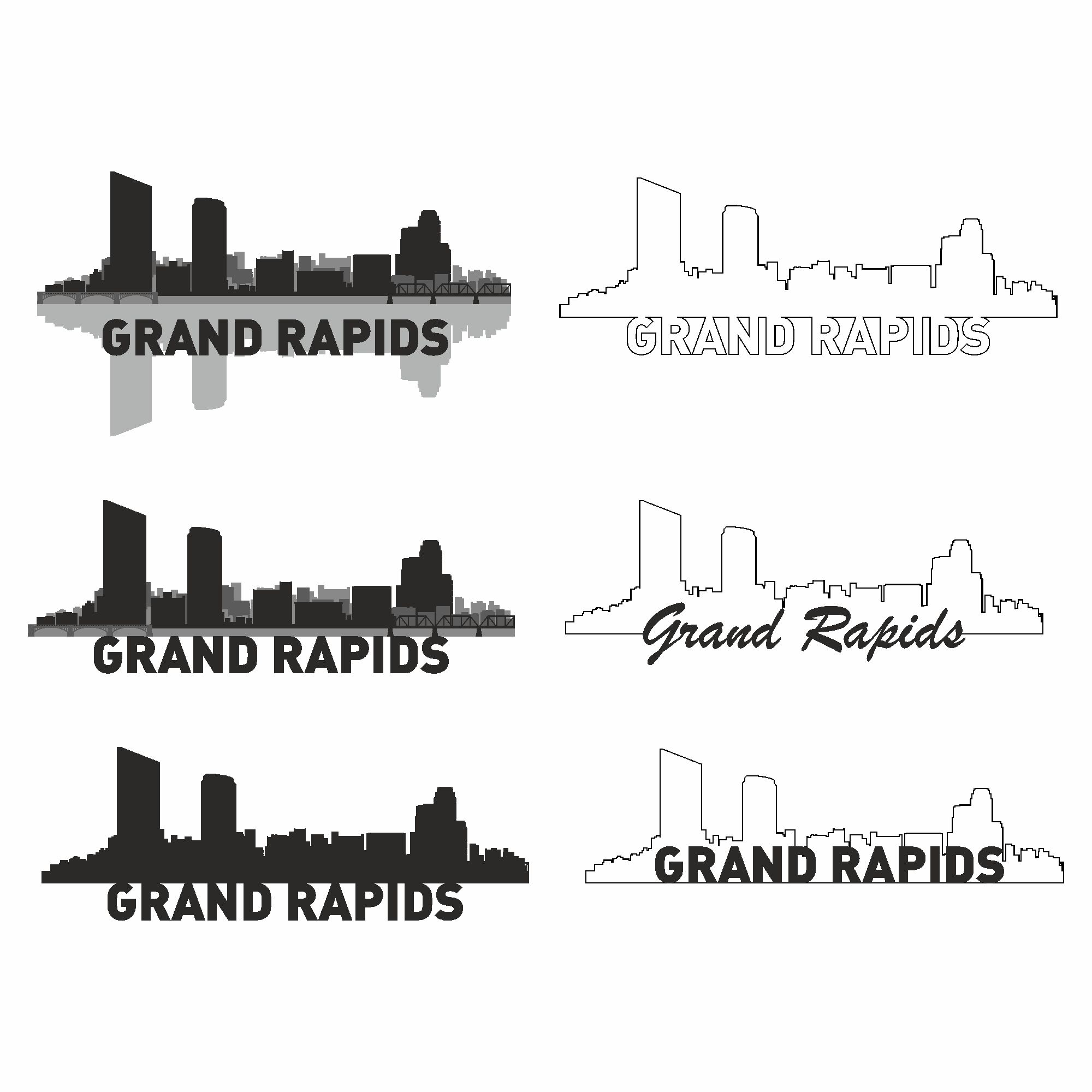 Grand Rapids Michigan City Skyline Silhouette, Grand Rapids - Inspire