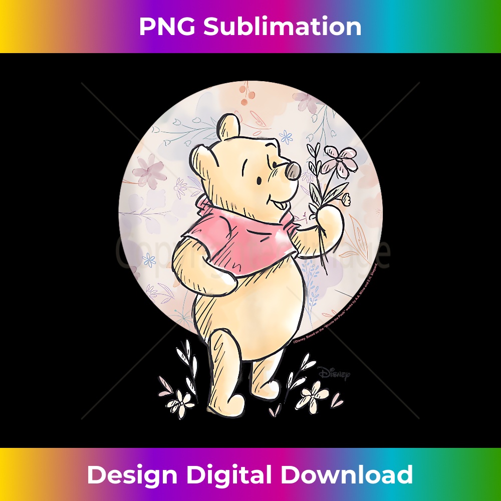 Modern Pooh Graphics Winnie the Pooh - Floral Circle Pooh - Contemporary PNG Subl | Inspire ...