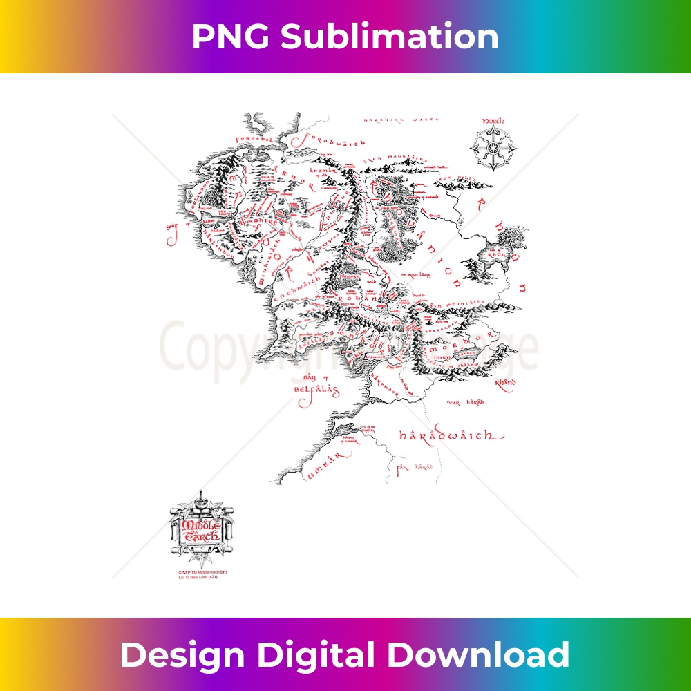 The Lord of the Rings Middle Earth Map - Contemporary PNG Su | Inspire ...