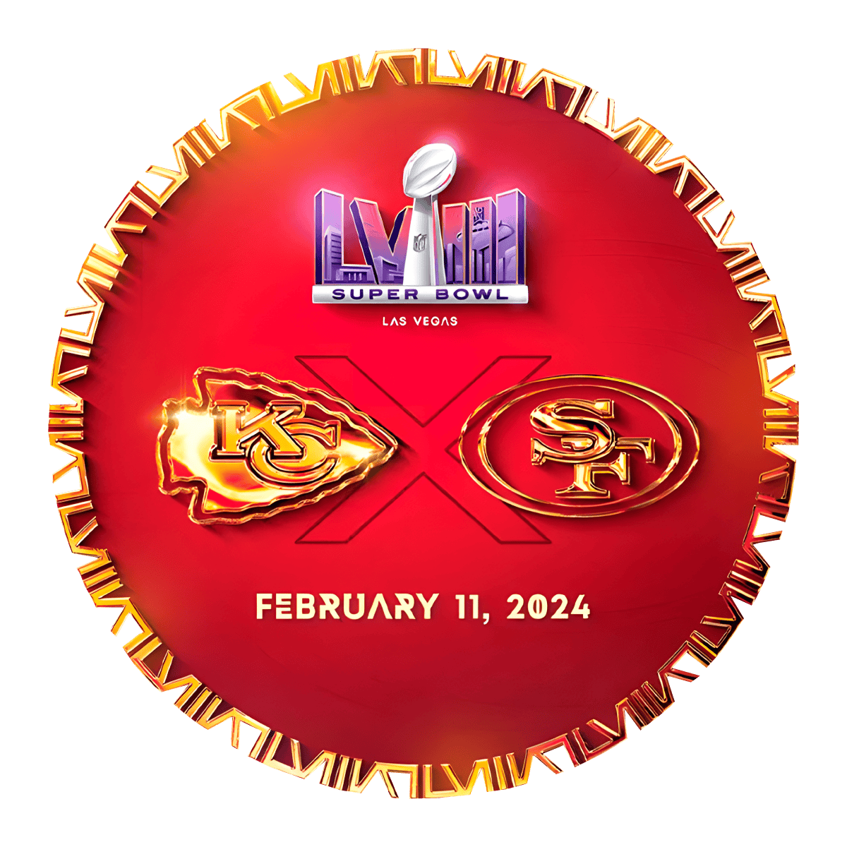 Football 49ers Vs Chiefs Super Bowl Lviii PNG Inspire Uplift