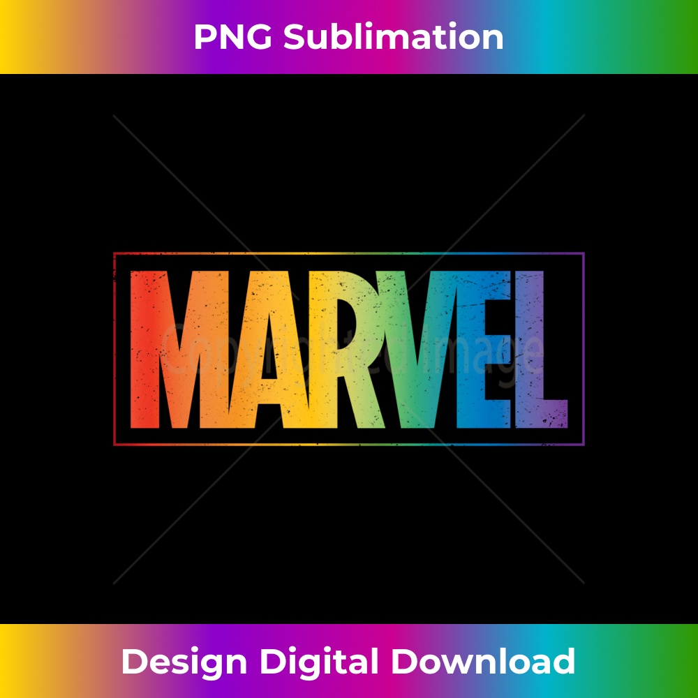 Marvel Logo in Rainbow Letters - Deluxe PNG Sublimation Down | Inspire ...