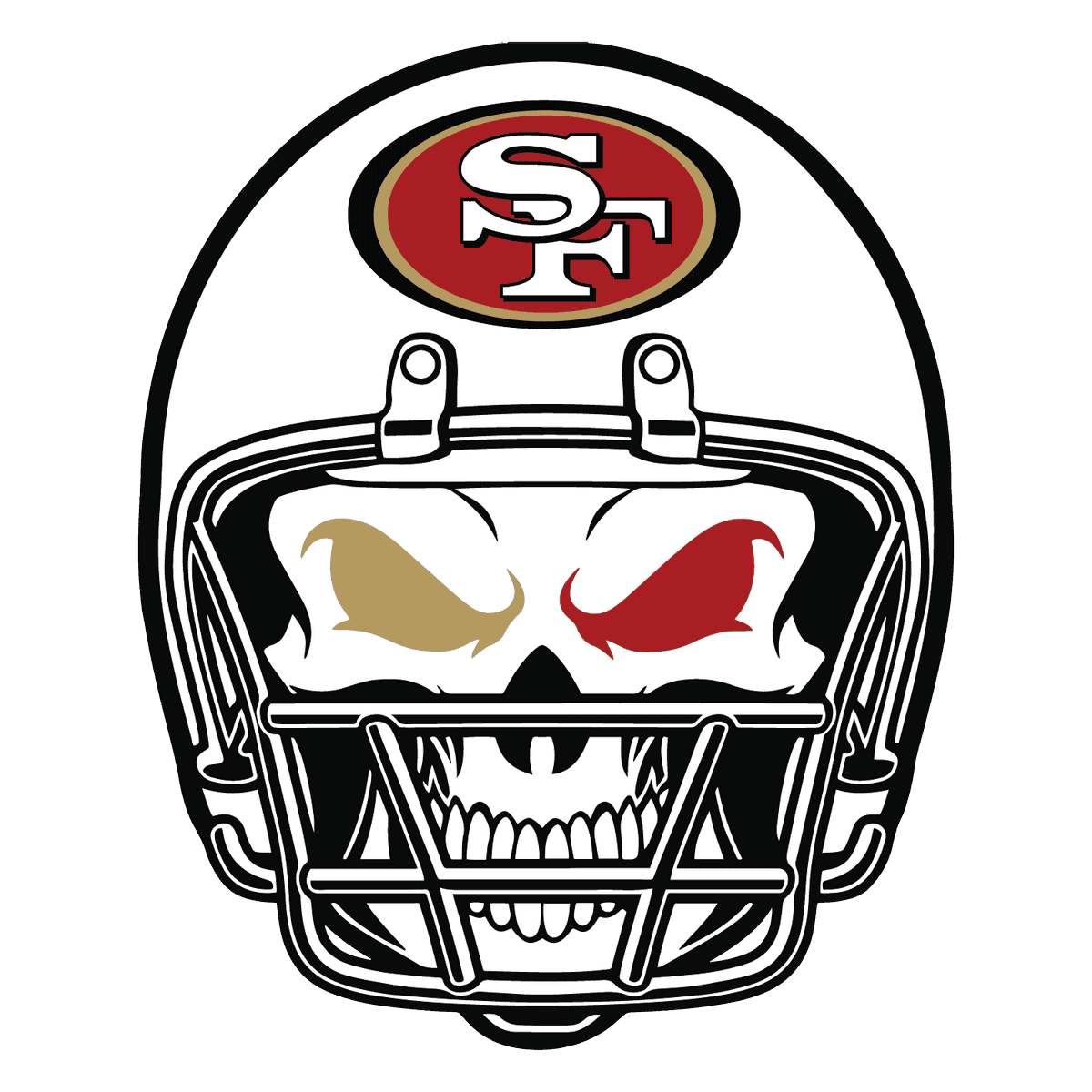 San Francisco 49ers Skull Helmet SVG | Inspire Uplift