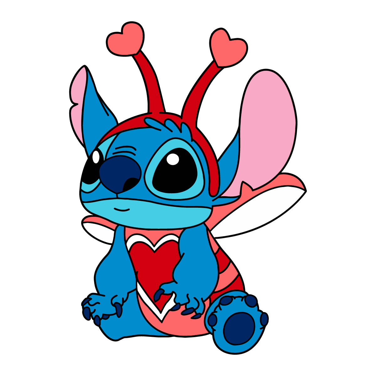Cute Valentine Disney Stitch Heart SVG Inspire Uplift