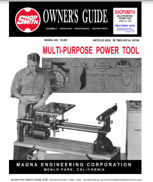 Shopsmith MAGNA 10E Restored Owners Manual PDF | Inspire Uplift