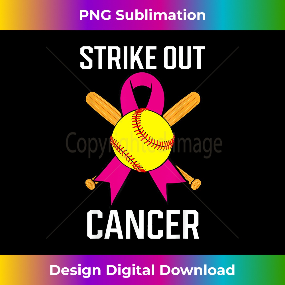 Strike Out Cancer Softball Ball Pink Ribbon Game Carcinomas | Inspire ...