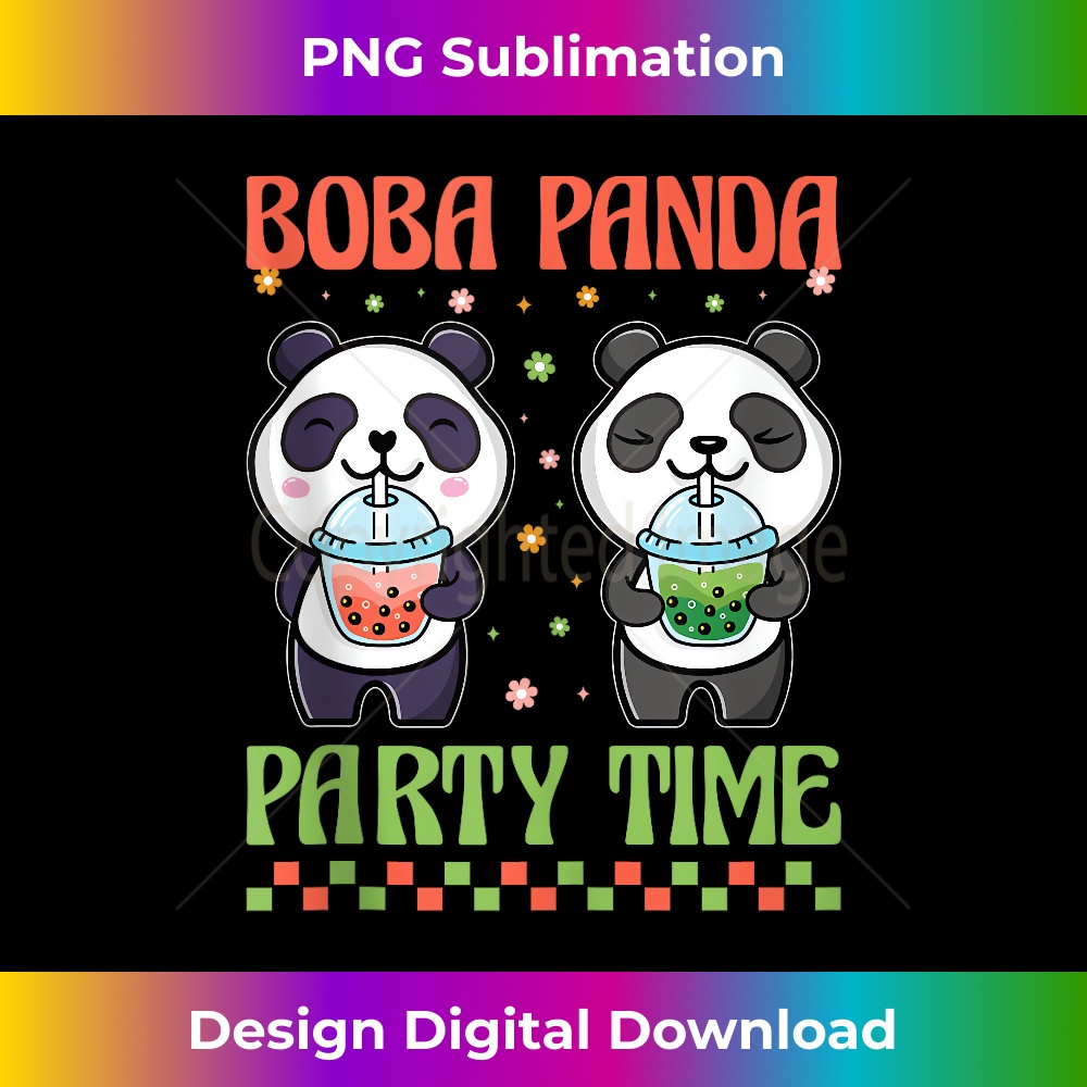 Funny Kawaii Cute Anime Panda Drinking Bubble Boba Tea Tank - Inspire ...