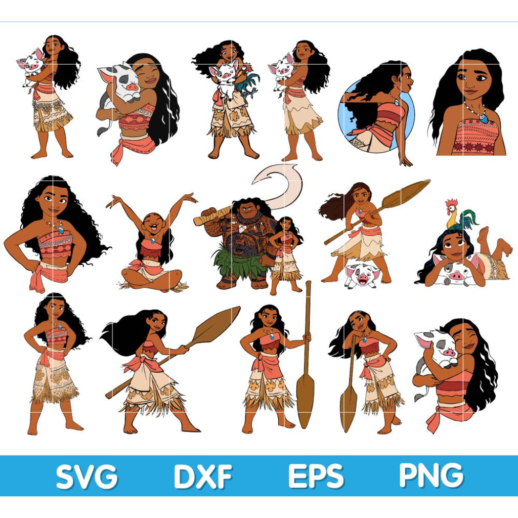 Moana SVG Bundle, Moana PNG, Moana Clipart, Moana Symbol, Mo - Inspire ...