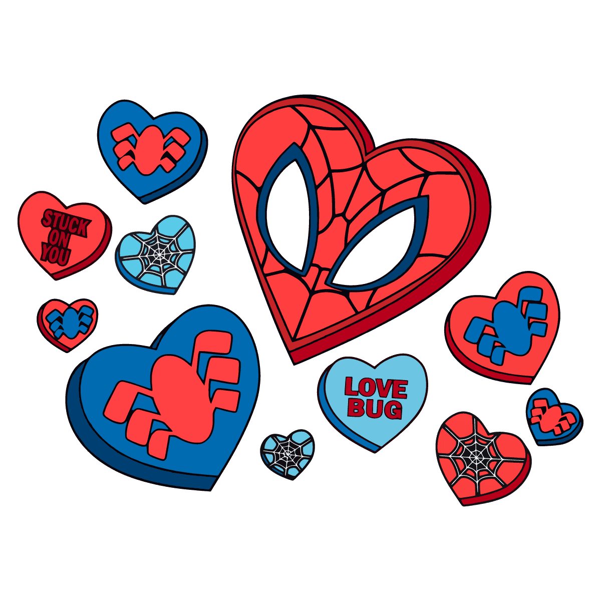 Valentine Heart Spiderman SVG | Inspire Uplift