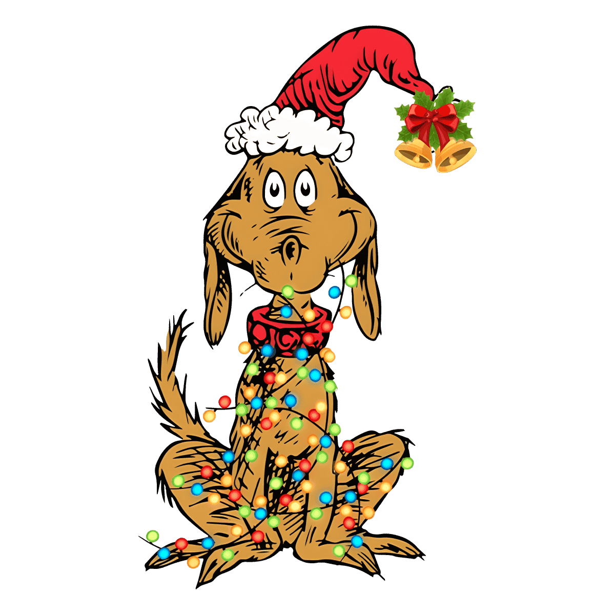 Grinch Dog Max Christmas Lights PNG Sublimation Design Inspire Uplift