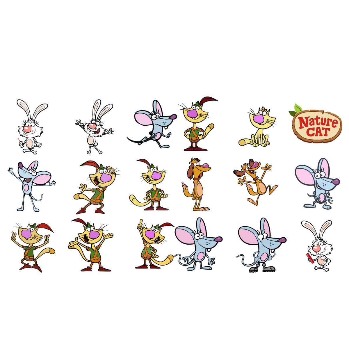 Nature Cat Printable Bundle SVG PNG Cartoon SVG Nature Cat S | Inspire Uplift