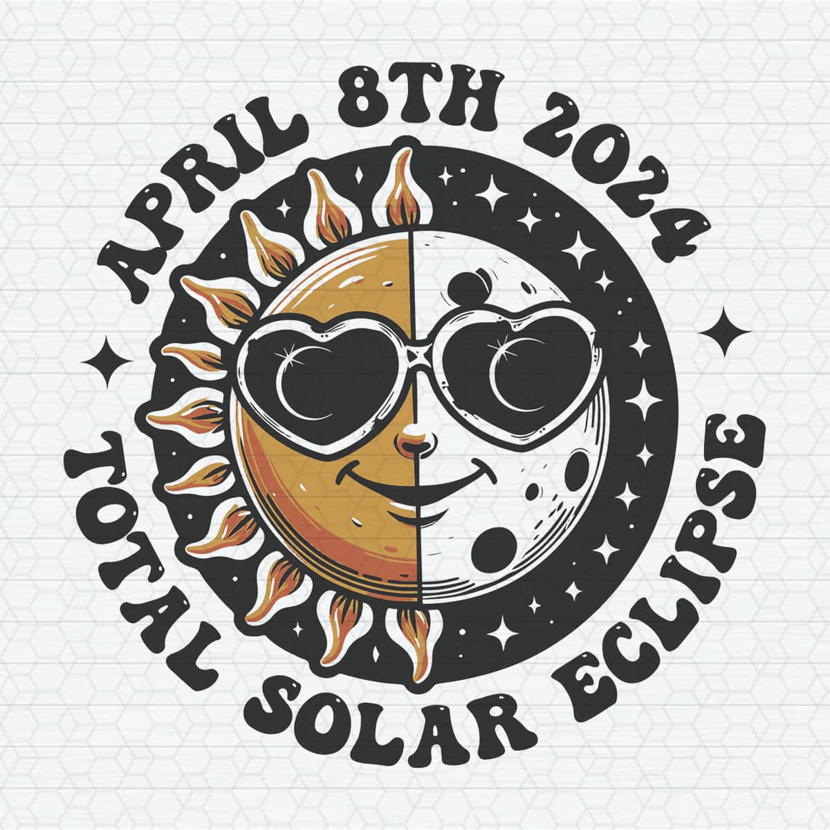 Total Solar Eclipse April 8th 2024 Moon And Sun SVG | Inspire Uplift