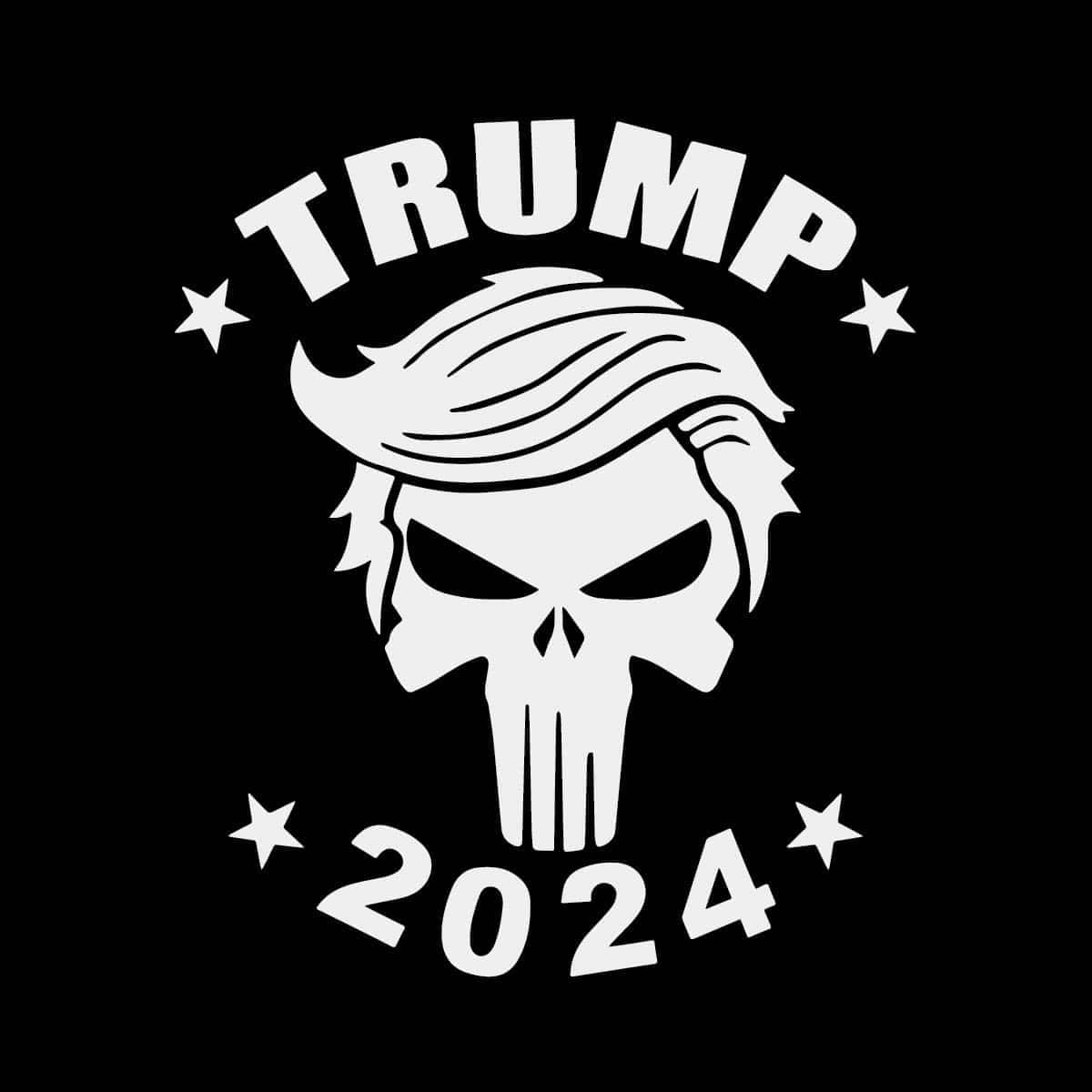 Unbranded Black Aluminum Trump 2024 Skull Flag License Plate – New Car Tag