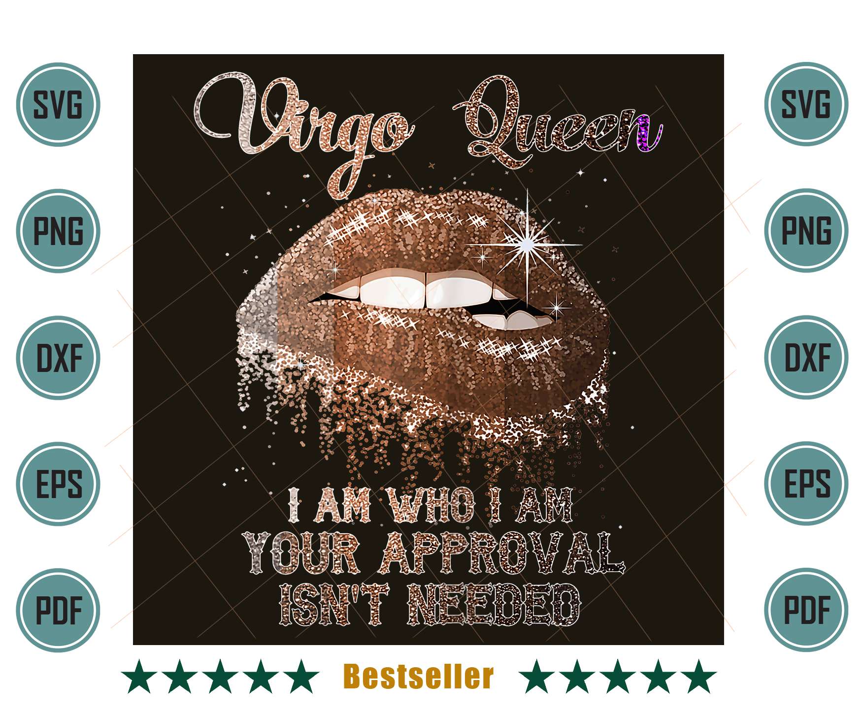 Black Girl Birthday Virgo Queen Dripping Lips Png | Inspire Uplift