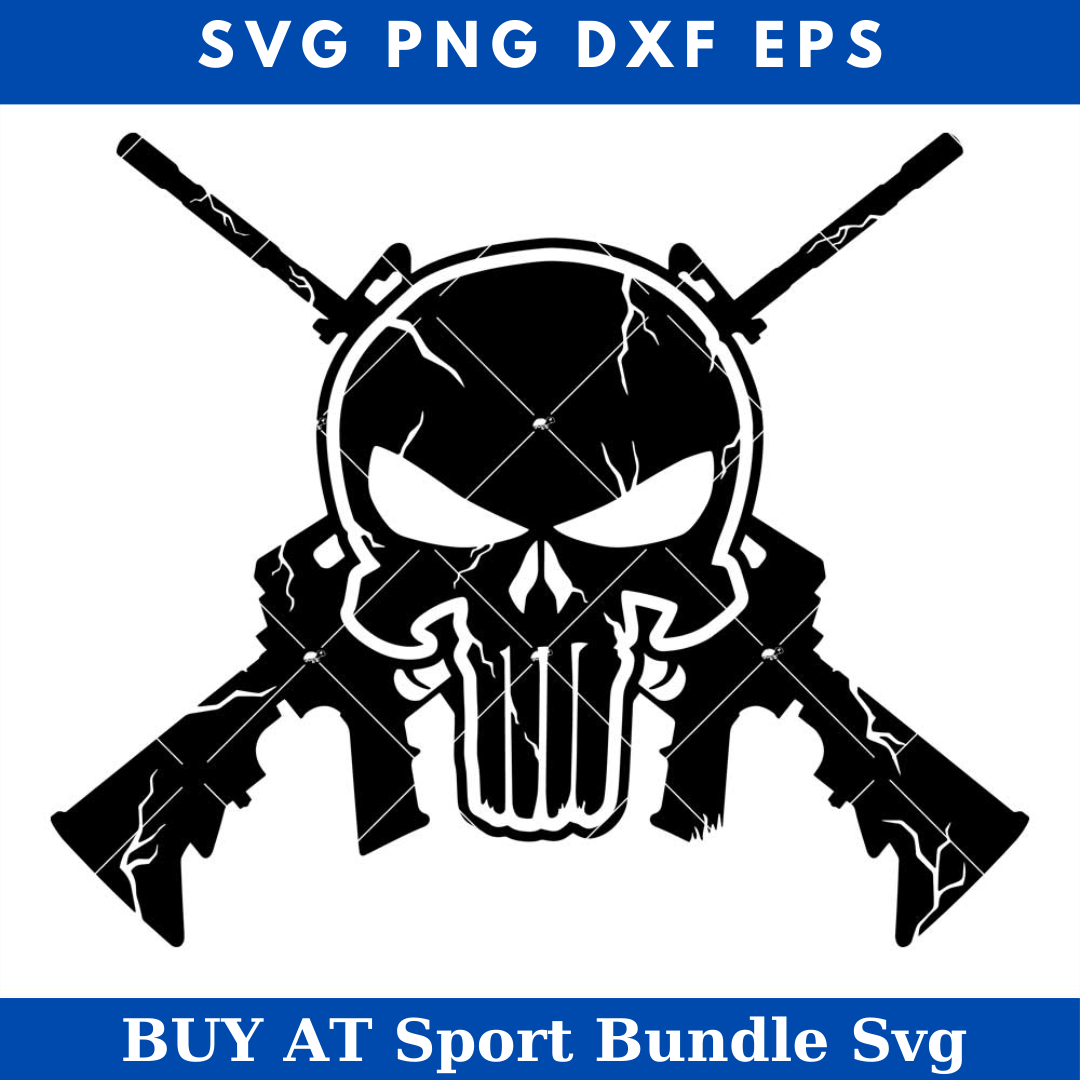 Skull Assault Rifle Svg, Skull and Gun Svg, Gun Owner Svg - Inspire Uplift