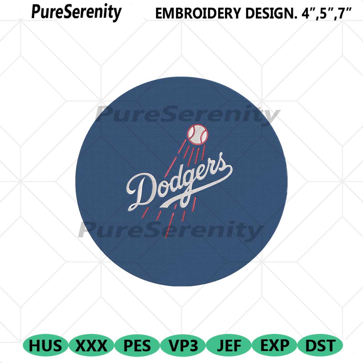 LA Dodgers Logo Embroidery Files, MLB
