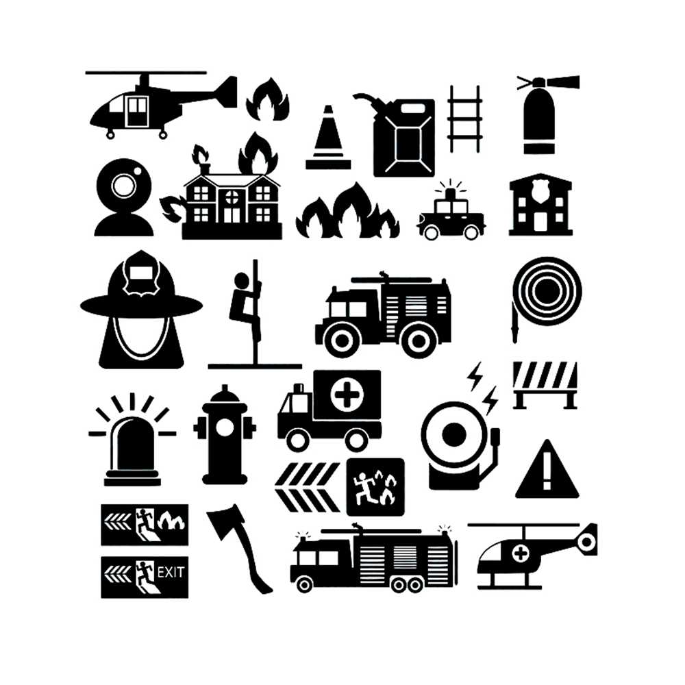 Firefighter Icons Mono Vector Symbols Svg - Inspire Uplift