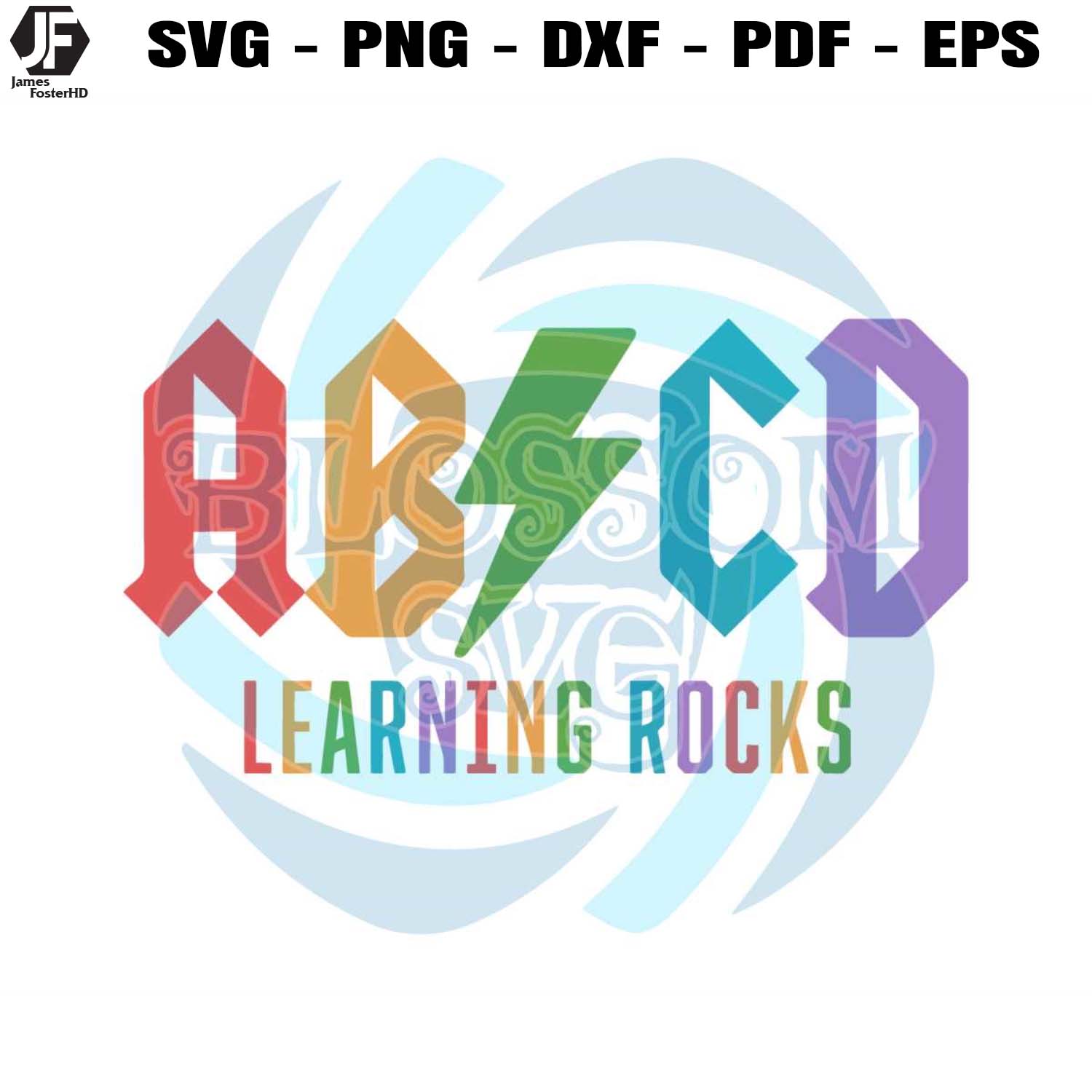ABCD Teacher SVG Learning Rocks SVG Cutting Digital File - Inspire Uplift
