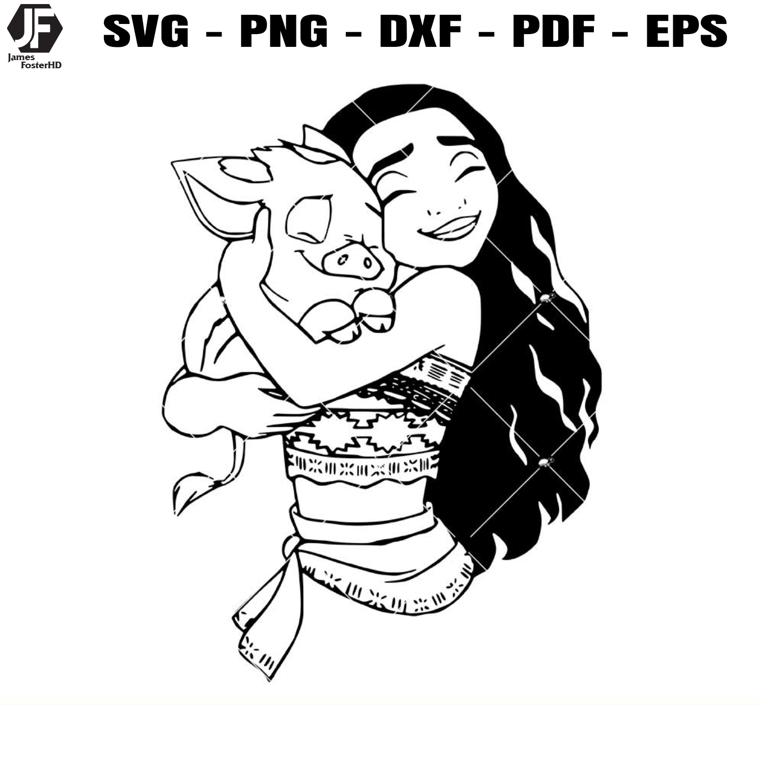 Moana hugs Pua Svg, Moana and Pua Svg, Moana Disney Svg - Inspire Uplift