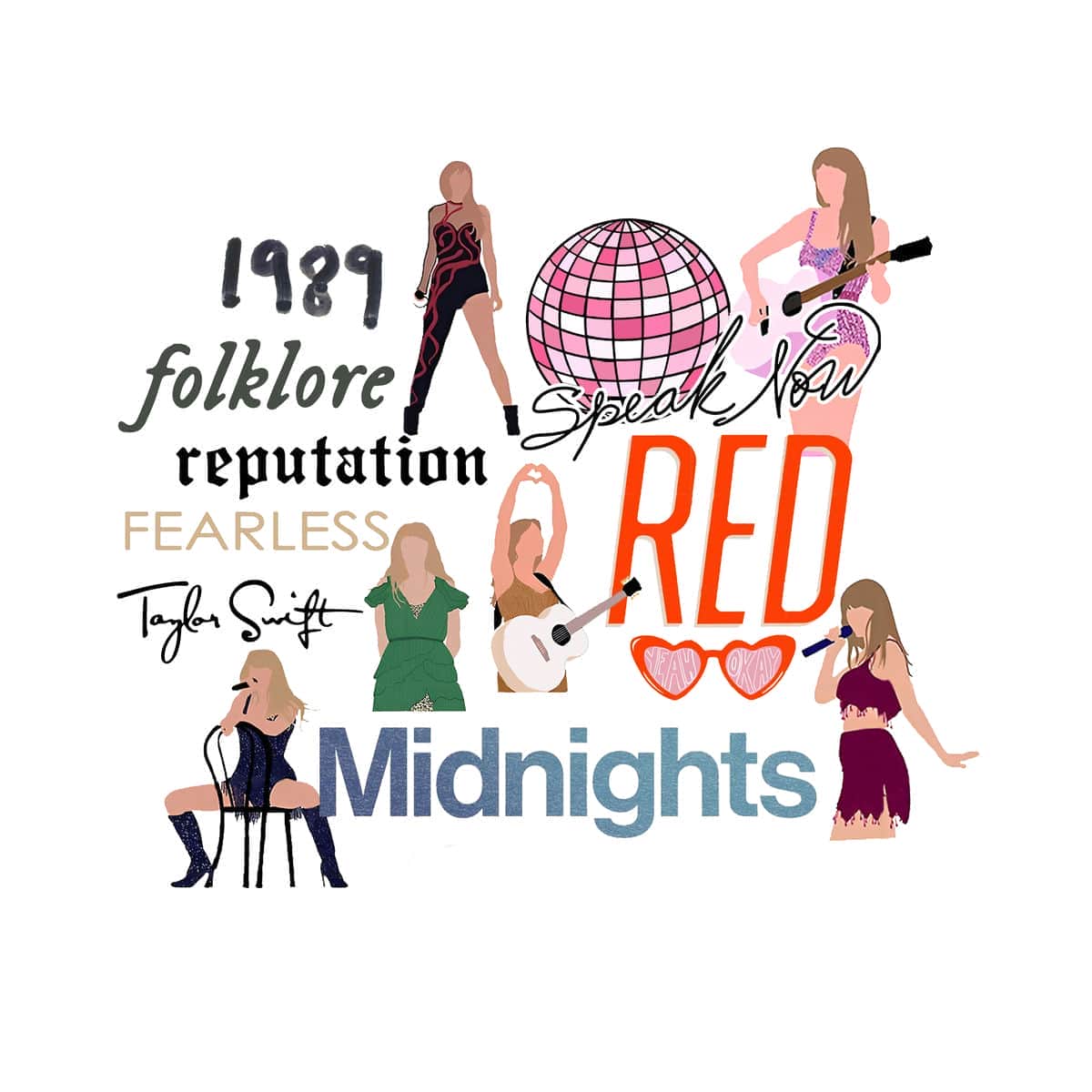 Taylor swift album titles digital download png inspire uplift