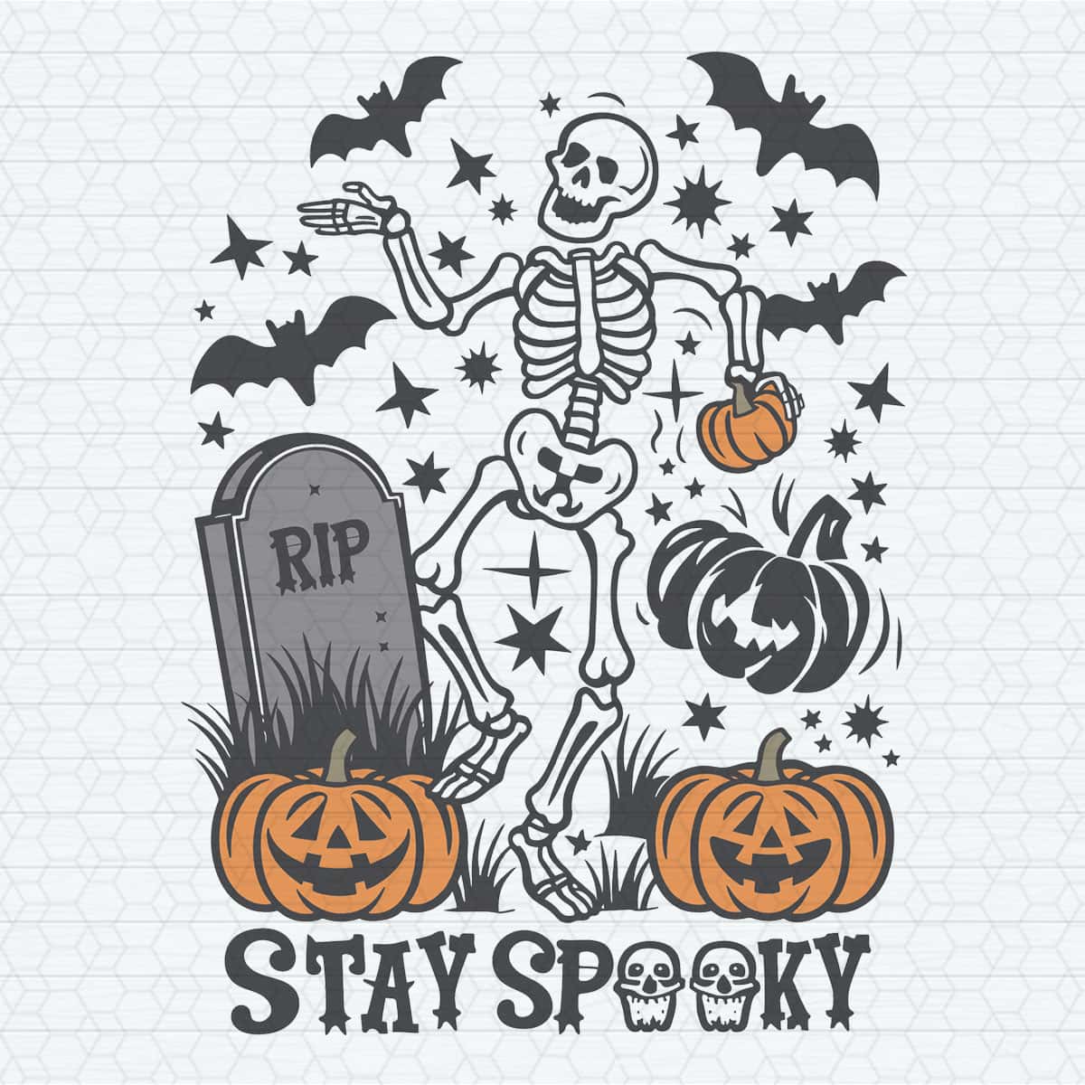Dynamic Dancing Skeleton Halloween Stay Spooky Rip SVG | Inspire Uplift