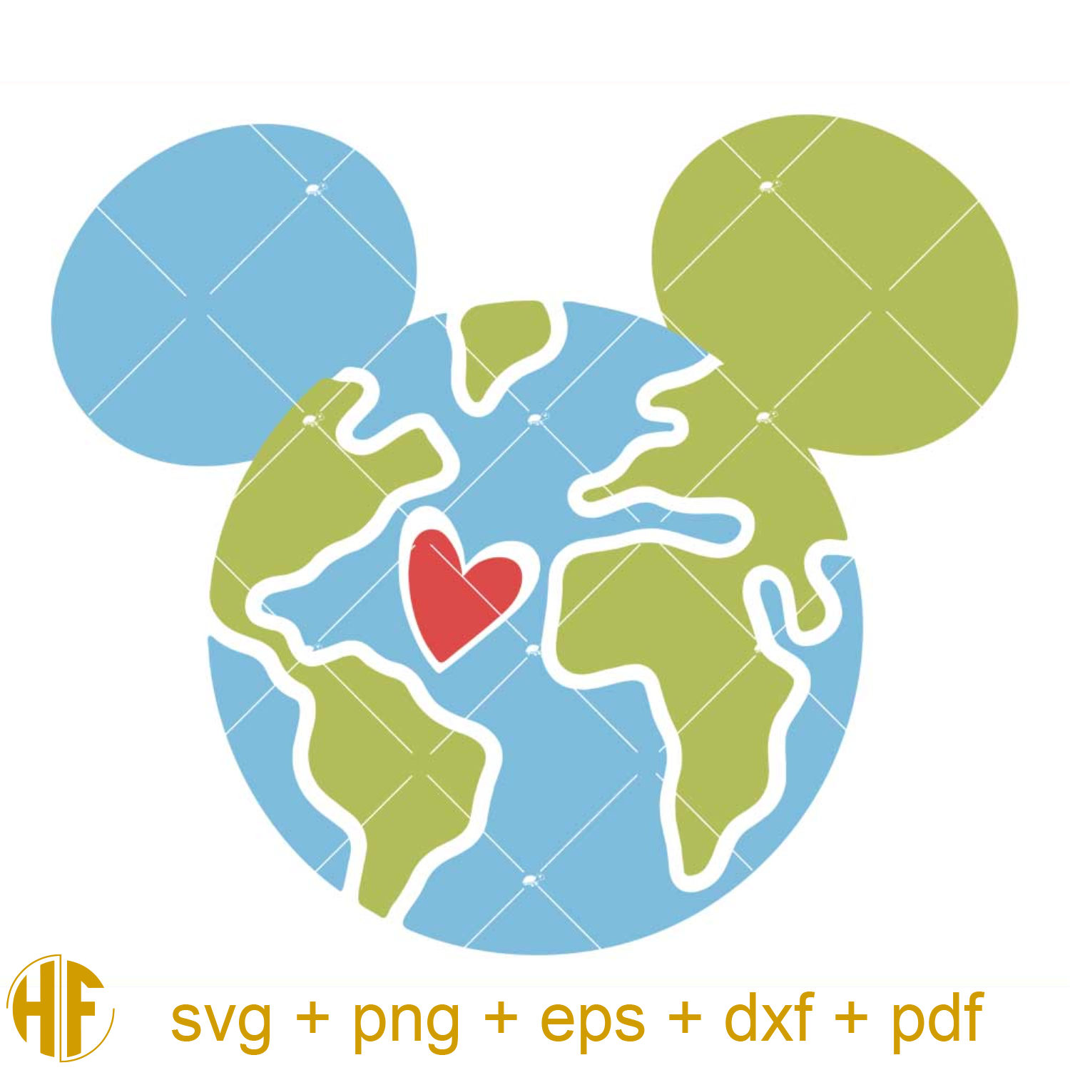 Mickey Mouse Head Earth Svg, Earth Day Svg, Green Earth Svg. | Inspire ...
