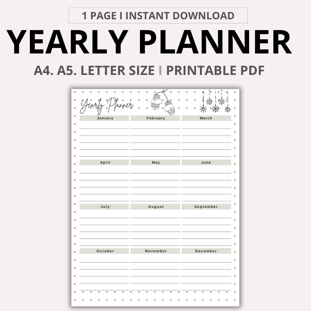 Printable Yearly Planner – Plan Your Year with Precision! | Inspire Uplift