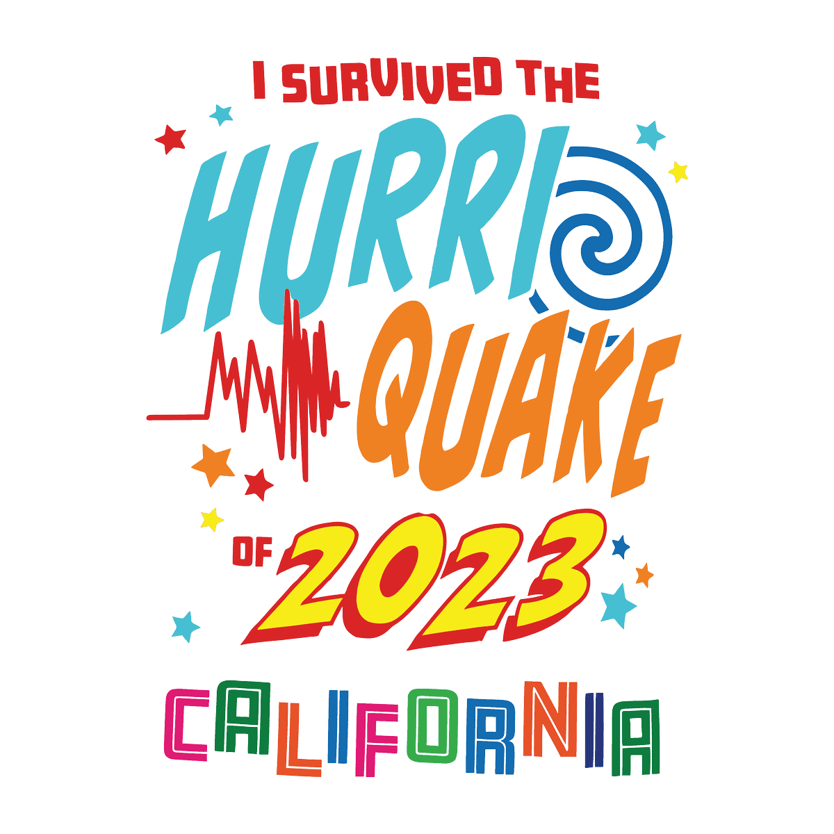 I Survived The Hurri Quake 2023 California SVG Download | Inspire Uplift
