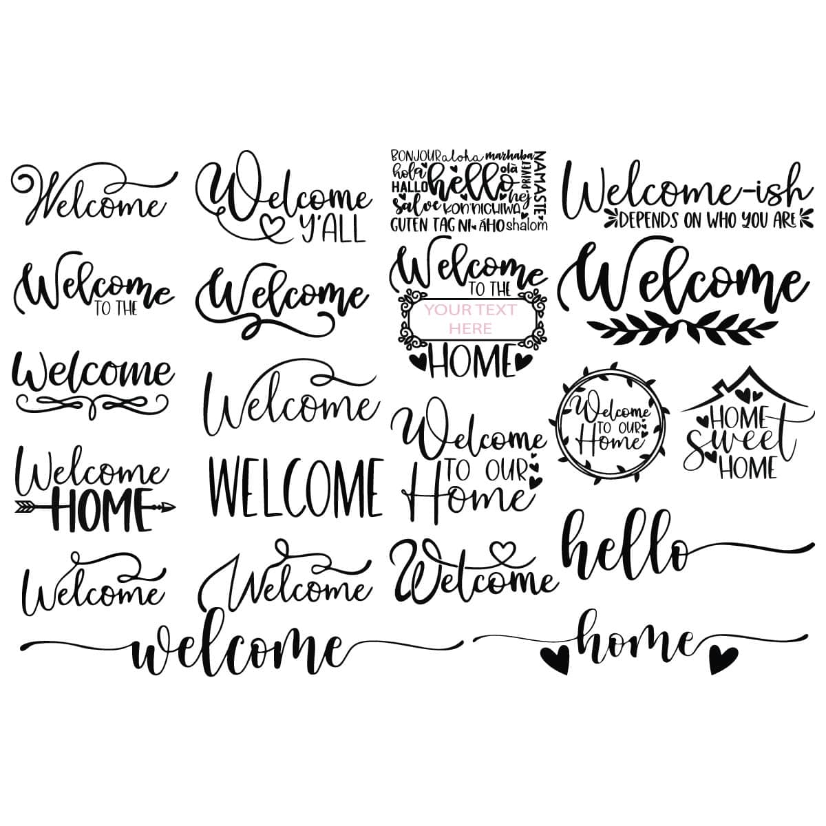 Welcome SVG Bundle Welcome Sign SVG Welcome To Our Home SVG | Inspire ...