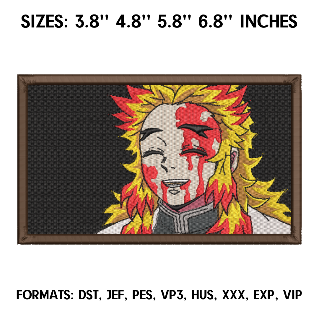 Kyojuro Rengoku Embroidery Design File, Kimetsu no yaiba Ani - Inspire ...