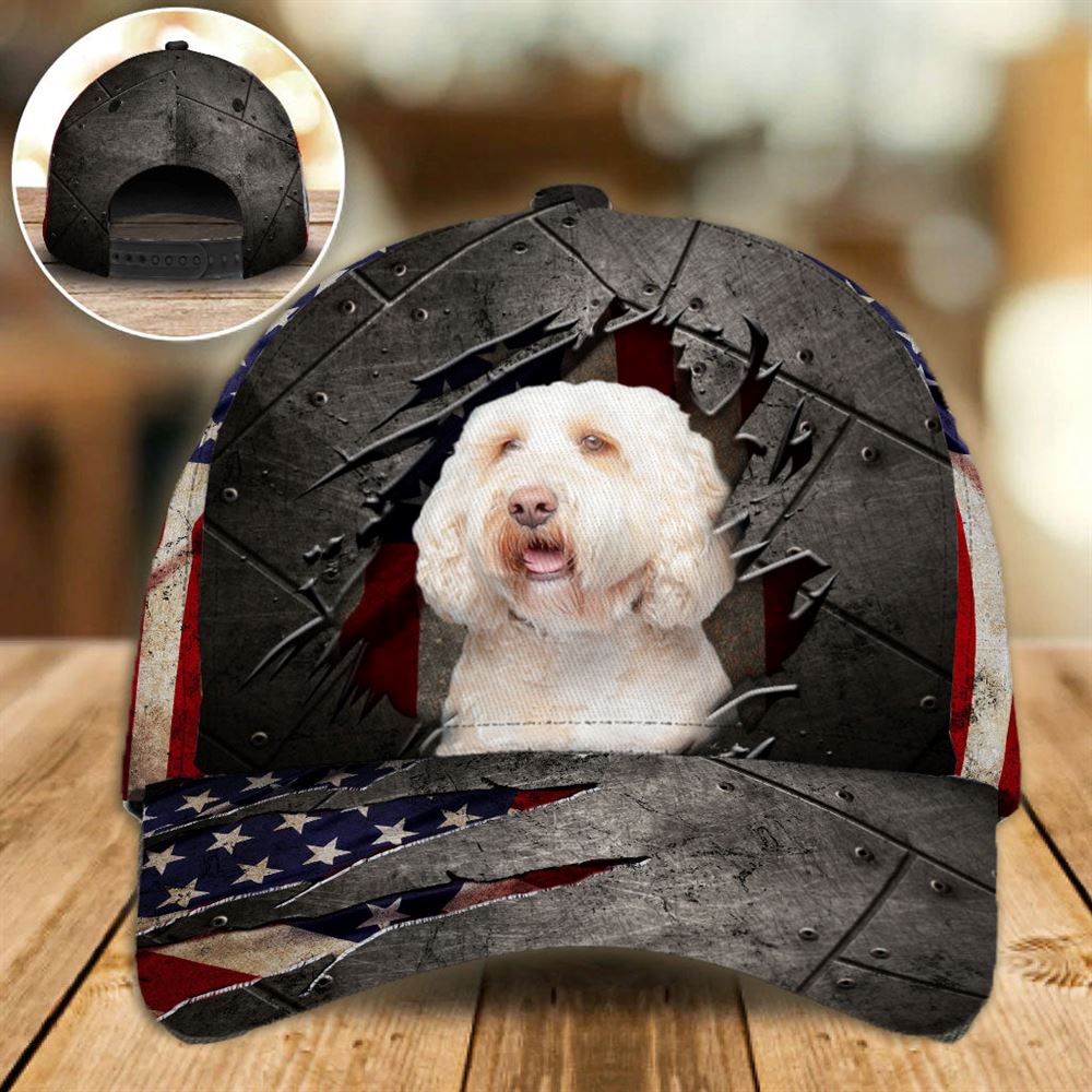 Cockapoo On The American Flag Cap Custom Photo, Classic Base | Inspire ...