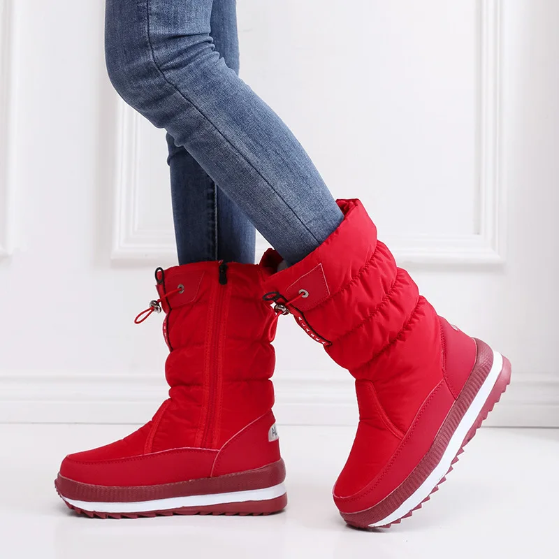 Womens Faux Fur Ankle Boots Chunky Platform Winter Boots, Silver Thick Plush Waterproof Snow Shoes Woman Warm Fashion