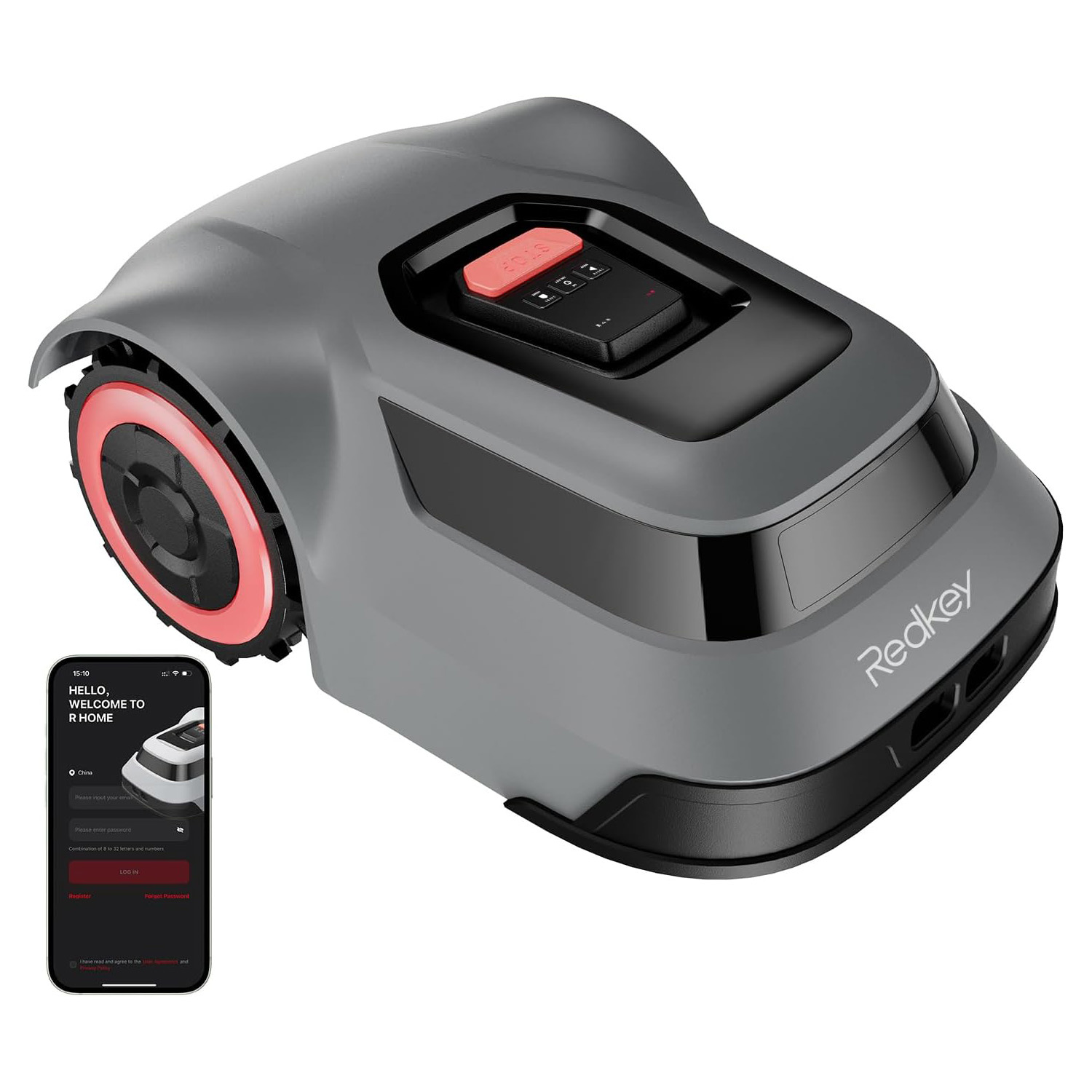 Redkey Robotic Lawn Mower, Smart Lawn Mower Robot Automatic Cutting, App Control, Climbing Power