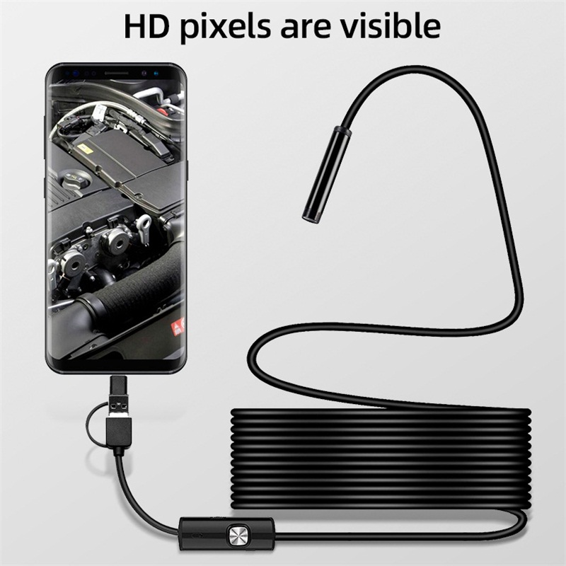 KERUI 7mm Flexible Mini Camera, 3-in-1 Endoscope Camera for Android, IP67 Waterproof Inspection Borescope for Pipeline