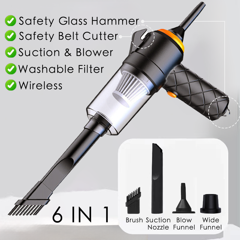 Car Vacuum Cleaner Suction Blow, Portable Wireless Handheld Charging Mini Small Auto Vacuum Aspiradora