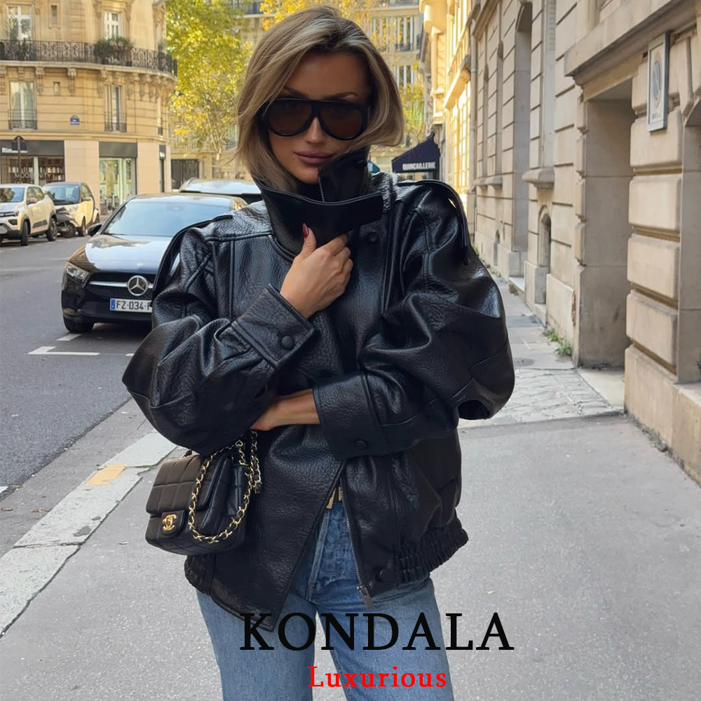 Chic Oversized Black Leather Jacket for Women 2025 | Inspire Uplift