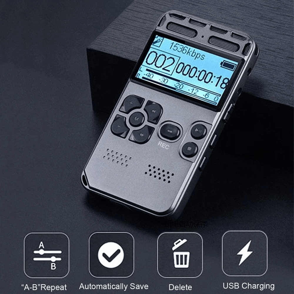 Rechargeable Recorder LCD Digital Voice Recorder, Rechargeable MP3 Player | Inspire Uplift